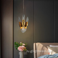 Спальня прикроватная стеклянная светодиодная люстра подвесной светильник